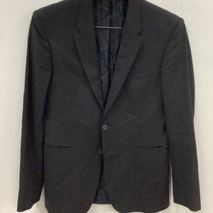 Burberry Mens Black Long Sleeve Notch Lapel Single Breasted 2 Button Blazer 48 L